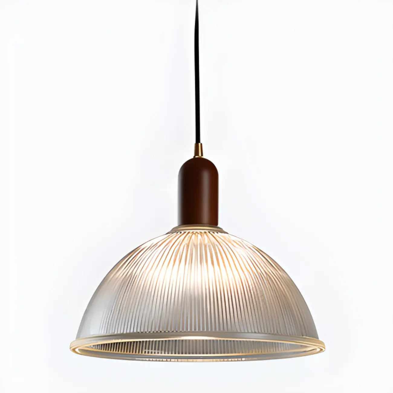 Modern Stripe Glass Bowl Pendant Light for Living Room