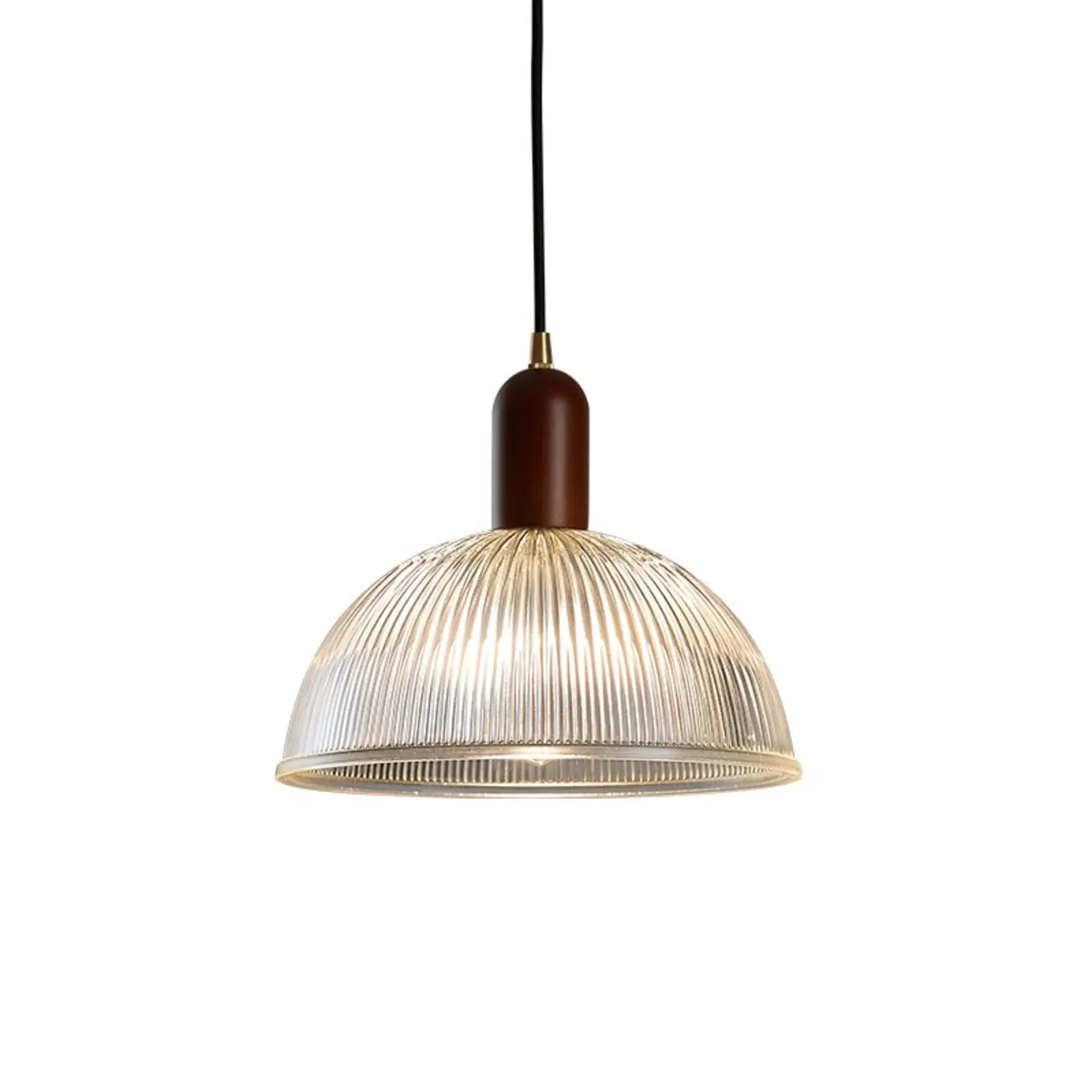 Modern Stripe Glass Bowl Pendant Light for Living Room