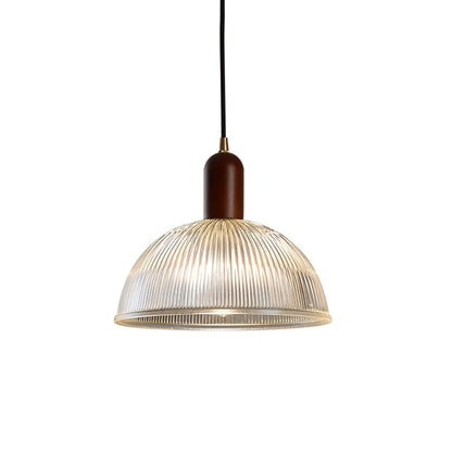 Modern Stripe Glass Bowl Pendant Light for Living Room