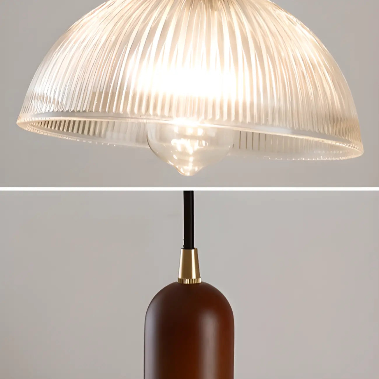 Modern Stripe Glass Bowl Pendant Light for Living Room