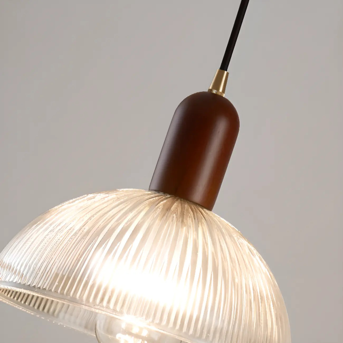 Modern Stripe Glass Bowl Pendant Light for Living Room