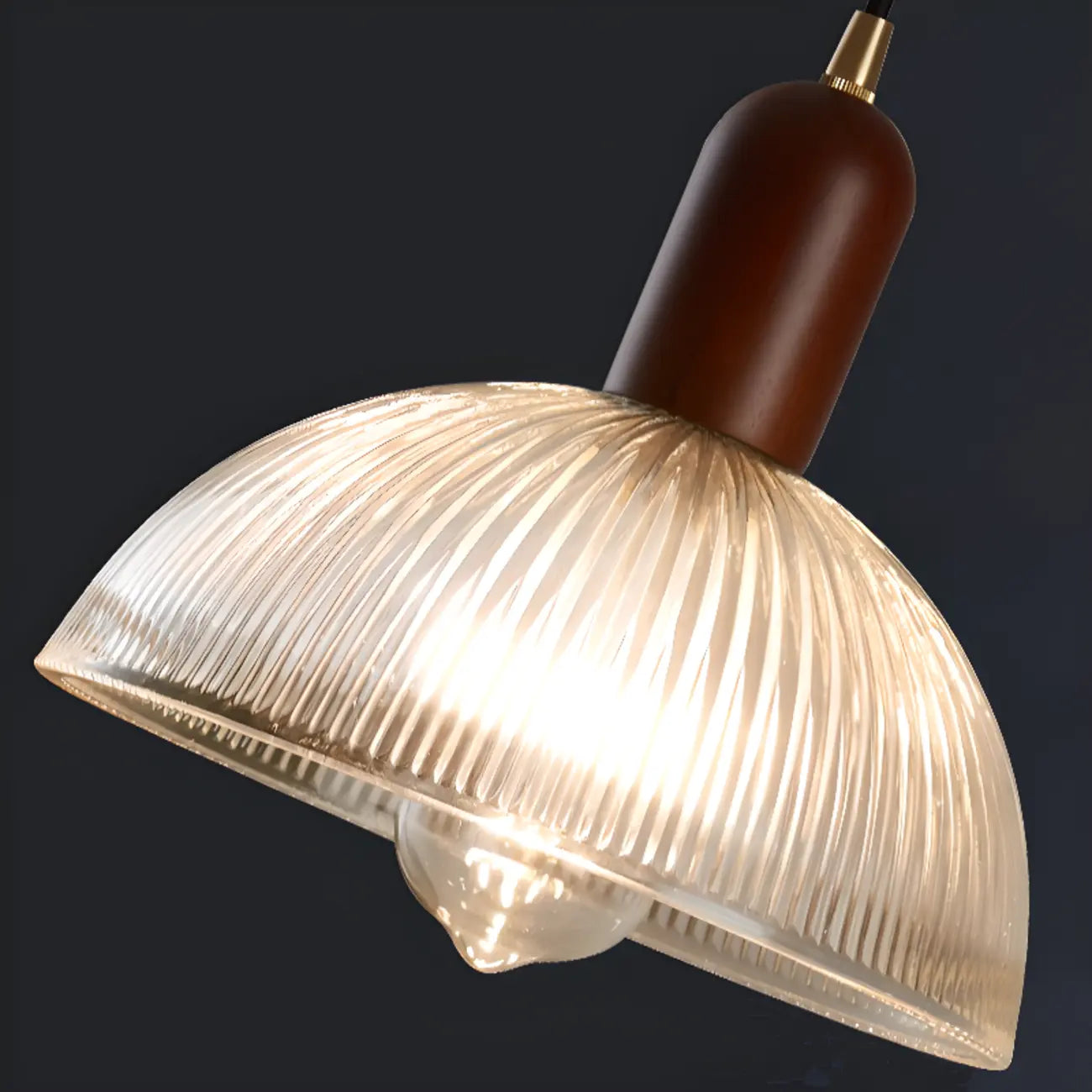 Modern Stripe Glass Bowl Pendant Light for Living Room