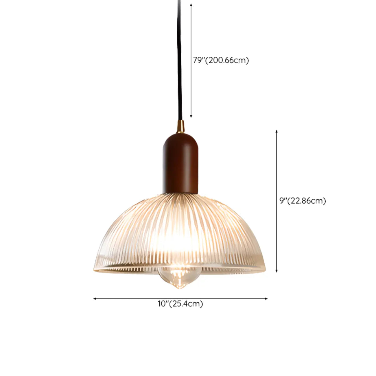 Modern Stripe Glass Bowl Pendant Light for Living Room