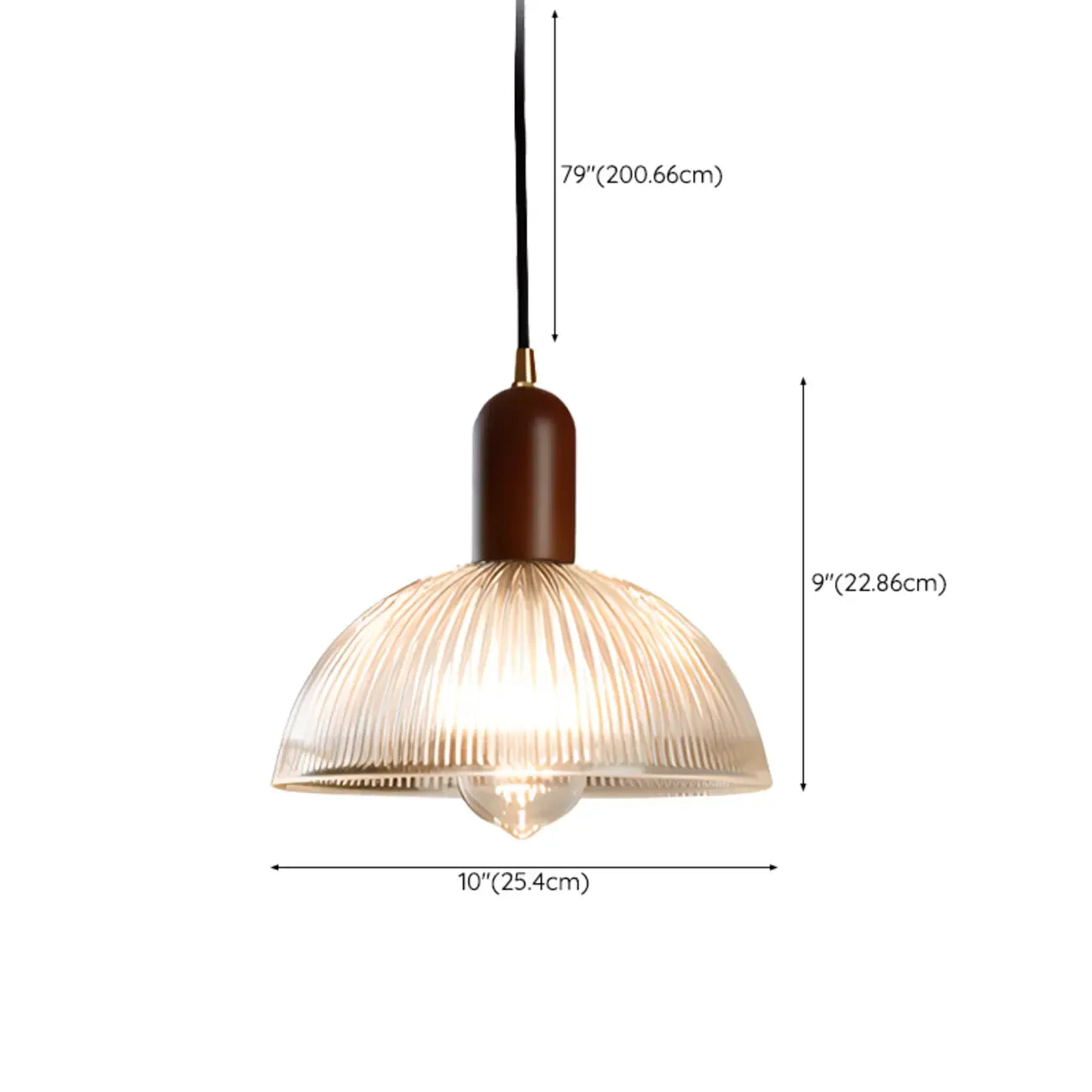 Modern Stripe Glass Bowl Pendant Light for Living Room