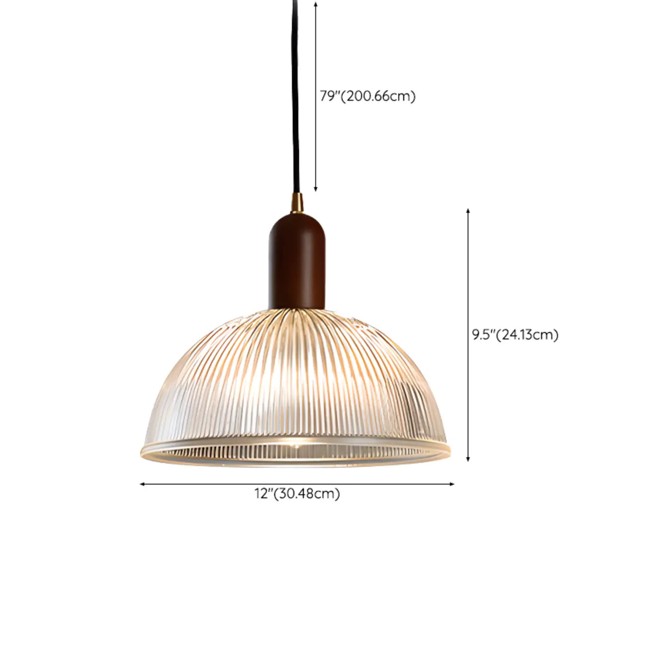 Modern Stripe Glass Bowl Pendant Light for Living Room