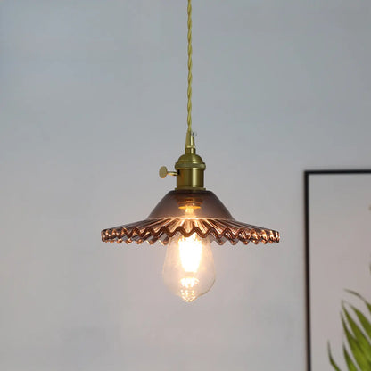 Clear Floral Glass Pendant Light for Modern Living Room