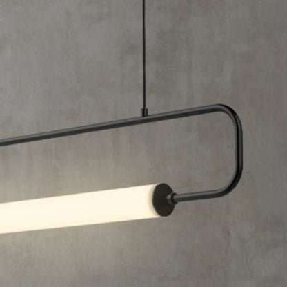 Simple Black Linear Island Light for Kitchen Metal Pendant Light