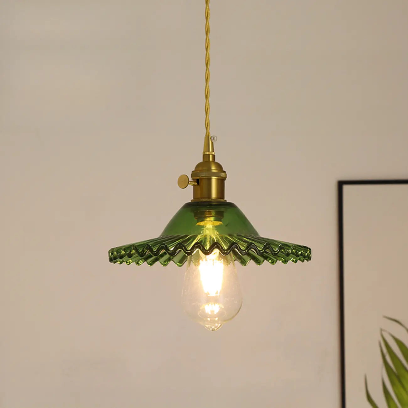 Clear Floral Glass Pendant Light for Modern Living Room