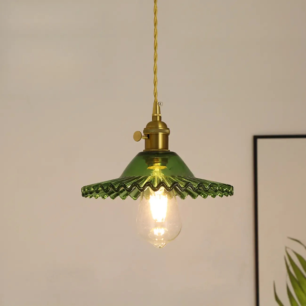 Clear Floral Glass Pendant Light for Modern Living Room