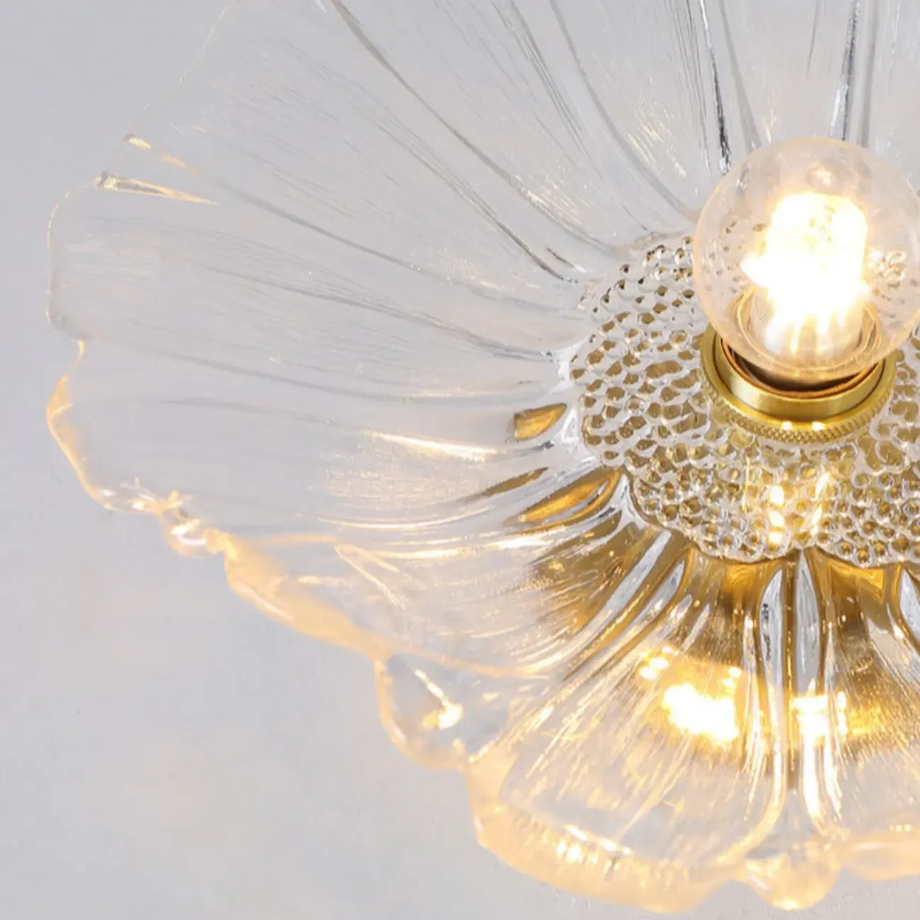 Clear Floral Glass Pendant Light for Modern Living Room