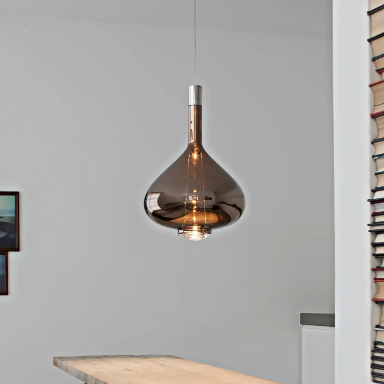 Modern Smoky Glass Sky Fall Pendant Lamp for Living Room