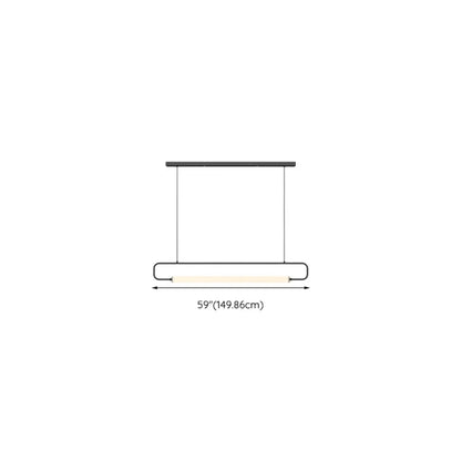 Simple Black Linear Island Light for Kitchen Metal Pendant Light