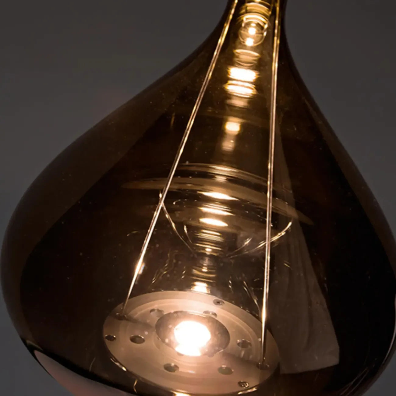 Modern Smoky Glass Sky Fall Pendant Lamp for Living Room