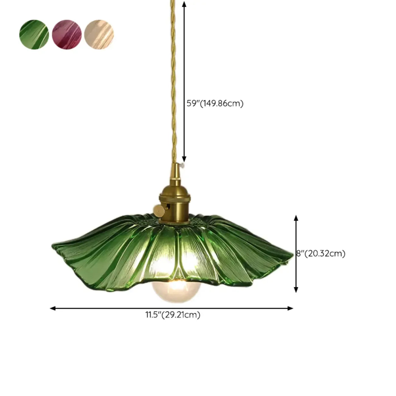 Clear Floral Glass Pendant Light for Modern Living Room