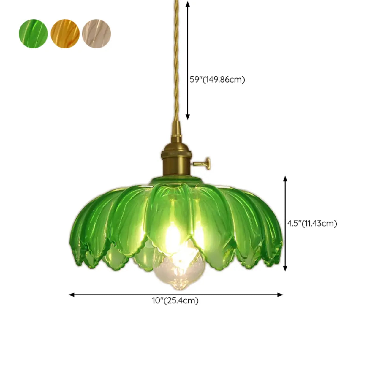 Clear Floral Glass Pendant Light for Modern Living Room