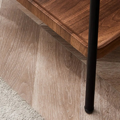 Glam 2-Tier Solid Wood End Table with Storage for Living Room