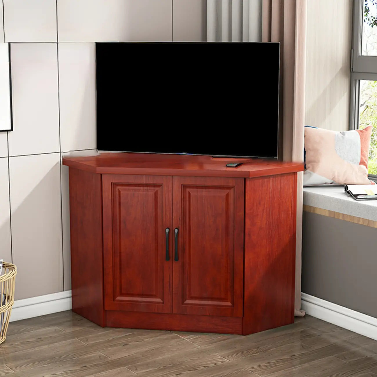 Modern Manufactured Wood Corner Utility Cabinet for Living Room
