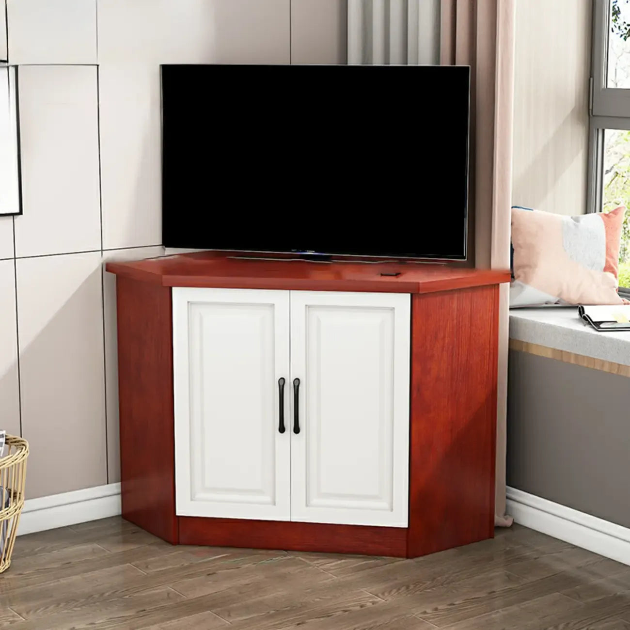 Modern Manufactured Wood Corner Utility Cabinet for Living Room