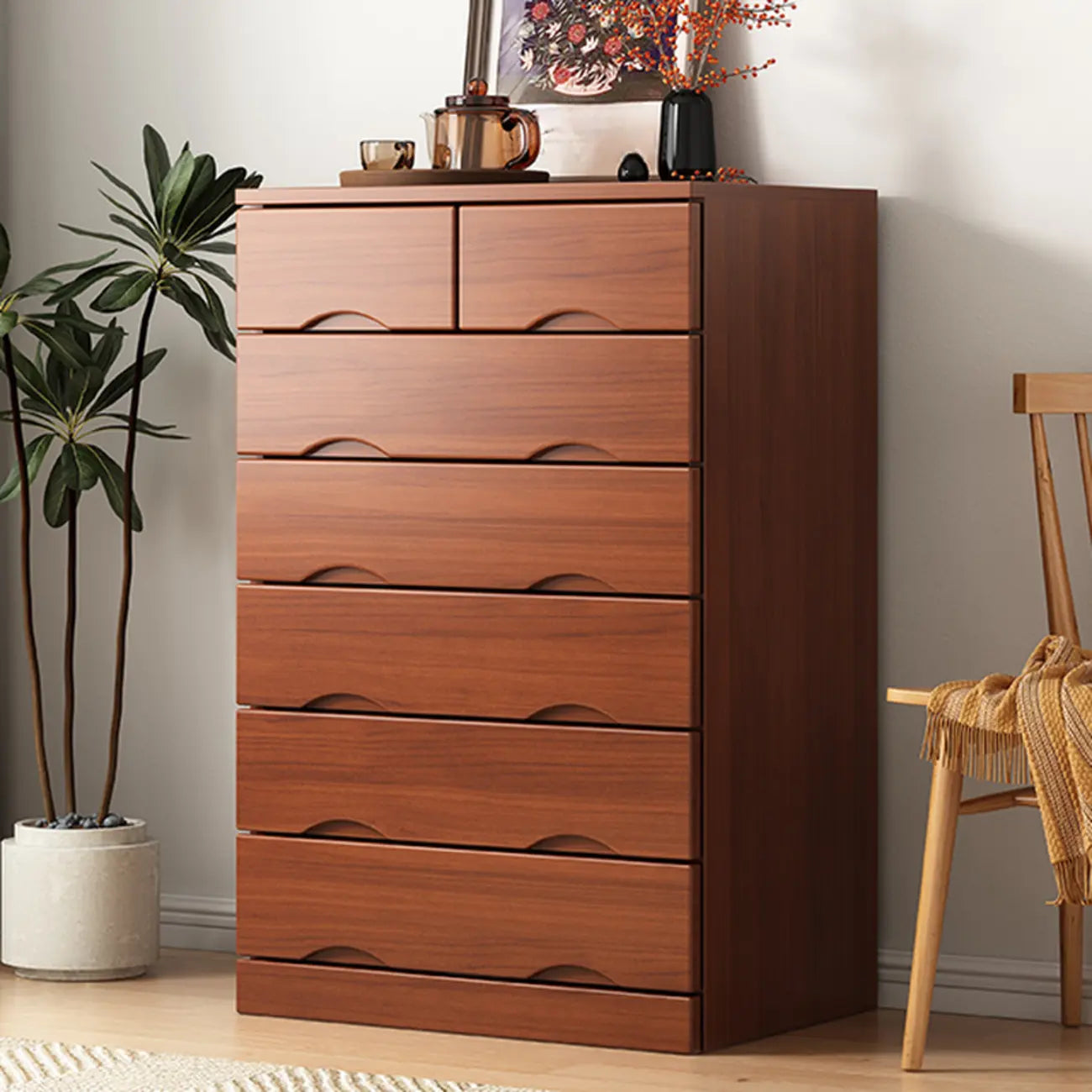 Industrial Solid Wood Combo Dressers with 5-Drawers for Bedroom