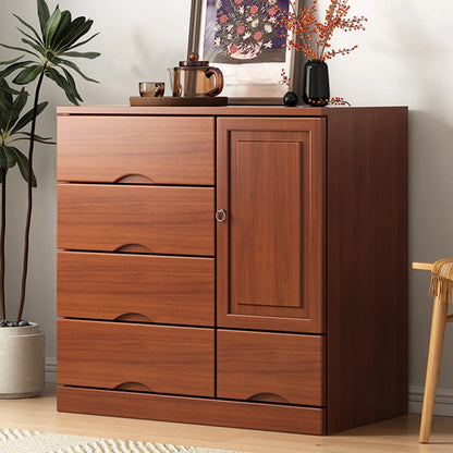 Industrial Solid Wood Combo Dressers with 5-Drawers for Bedroom