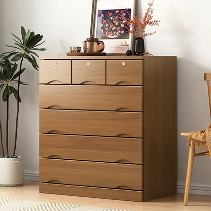 Industrial Solid Wood Combo Dressers with 5-Drawers for Bedroom