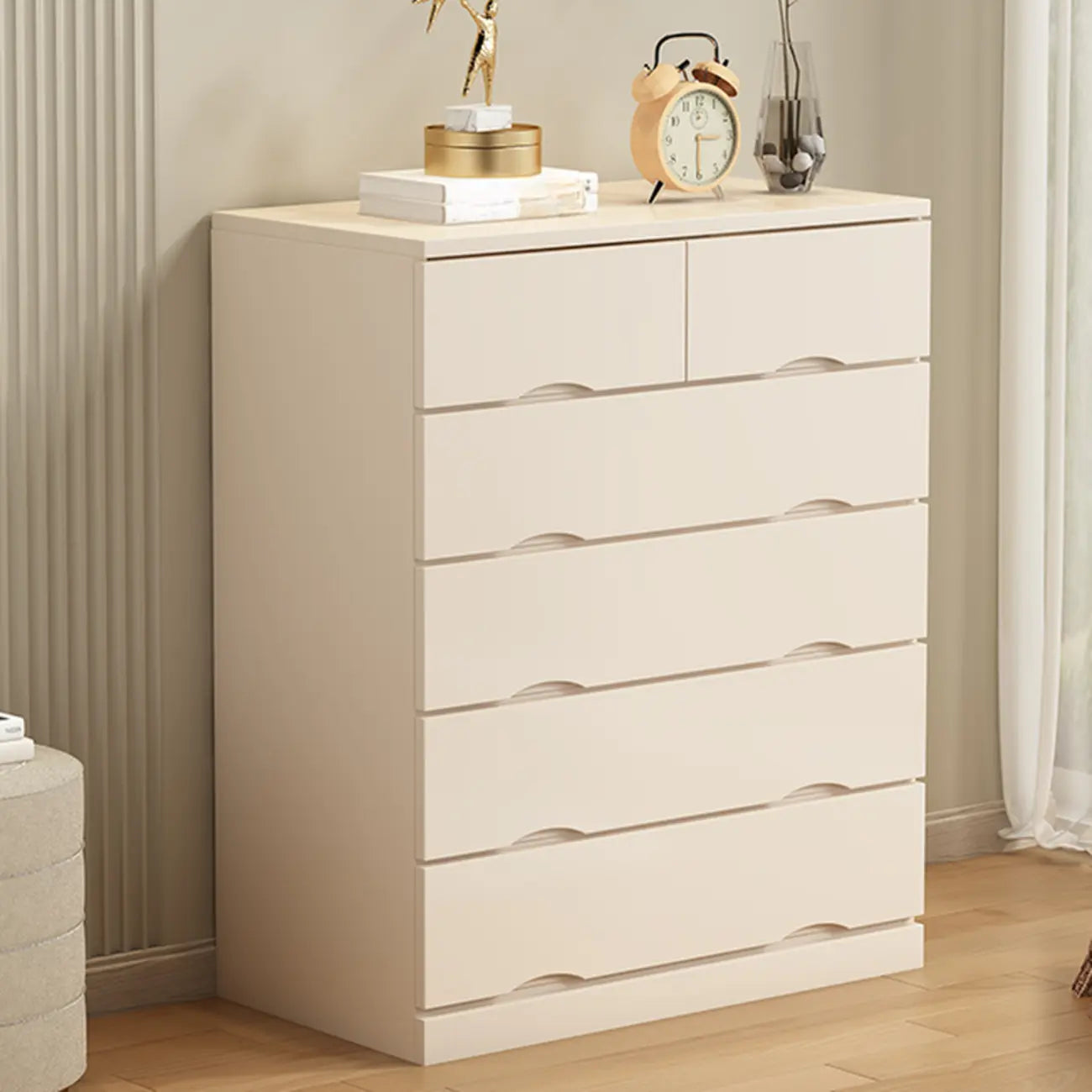 Industrial Solid Wood Combo Dressers with 5-Drawers for Bedroom