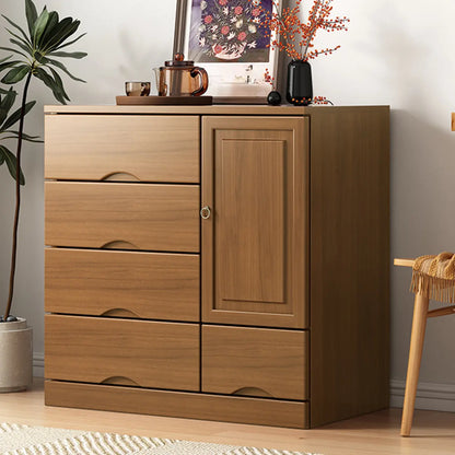 Industrial Solid Wood Combo Dressers with 5-Drawers for Bedroom