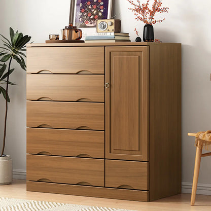 Industrial Solid Wood Combo Dressers with 5-Drawers for Bedroom