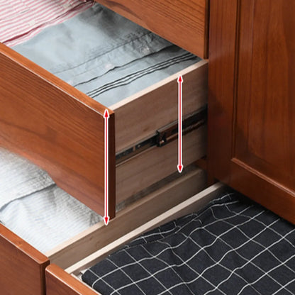 Industrial Solid Wood Combo Dressers with 5-Drawers for Bedroom