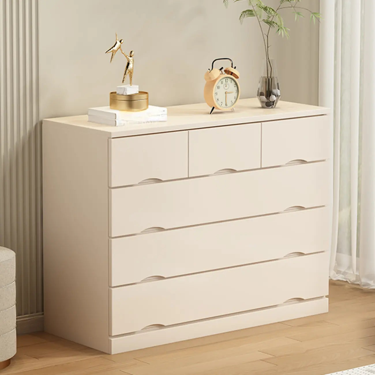 Industrial Solid Wood Combo Dressers with 5-Drawers for Bedroom
