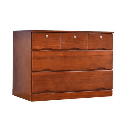 Industrial Solid Wood Combo Dressers with 5-Drawers for Bedroom