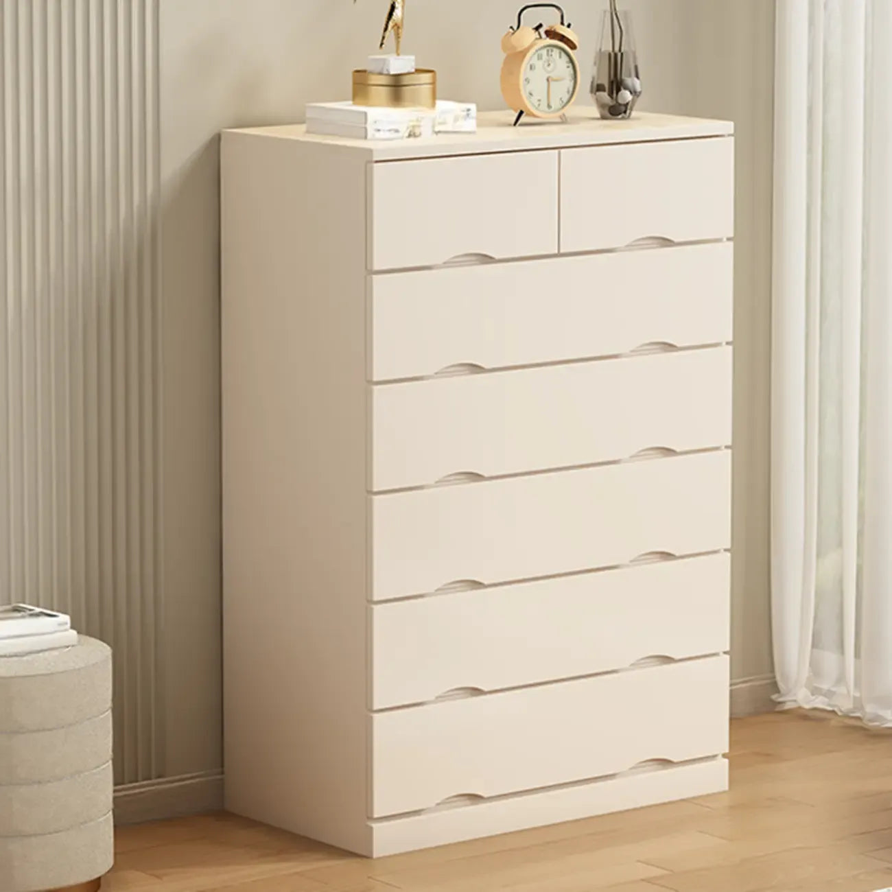 Industrial Solid Wood Combo Dressers with 5-Drawers for Bedroom