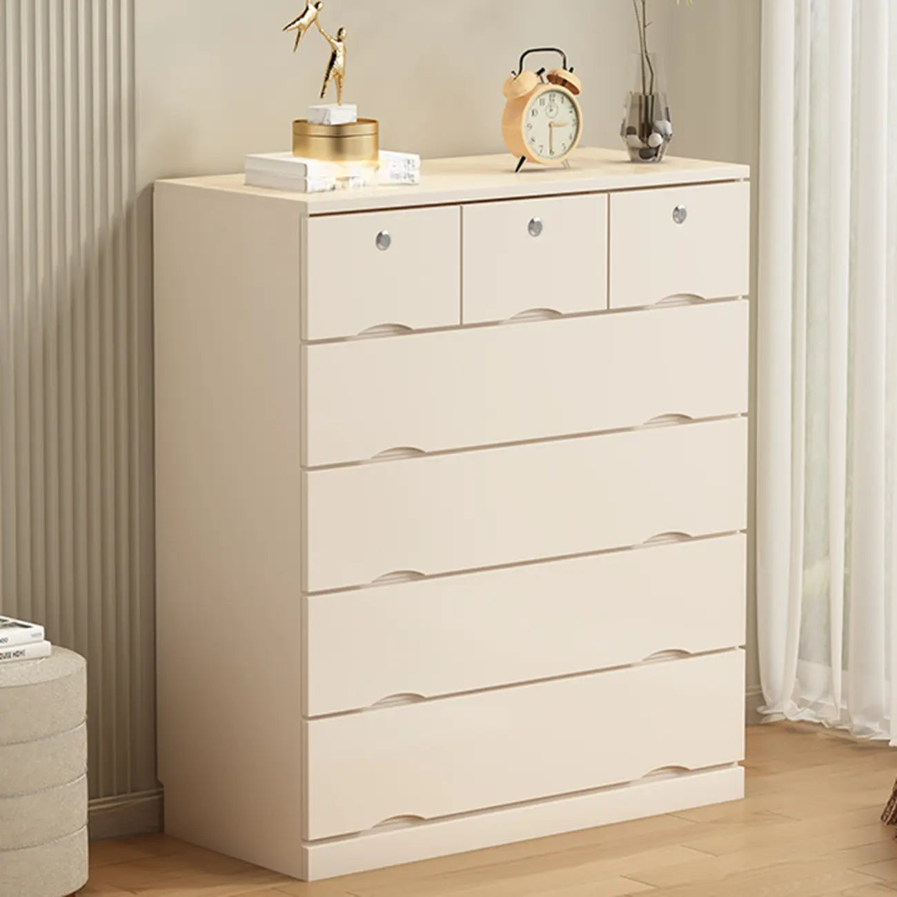 Industrial Solid Wood Combo Dressers with 5-Drawers for Bedroom