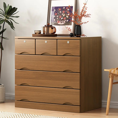 Industrial Solid Wood Combo Dressers with 5-Drawers for Bedroom