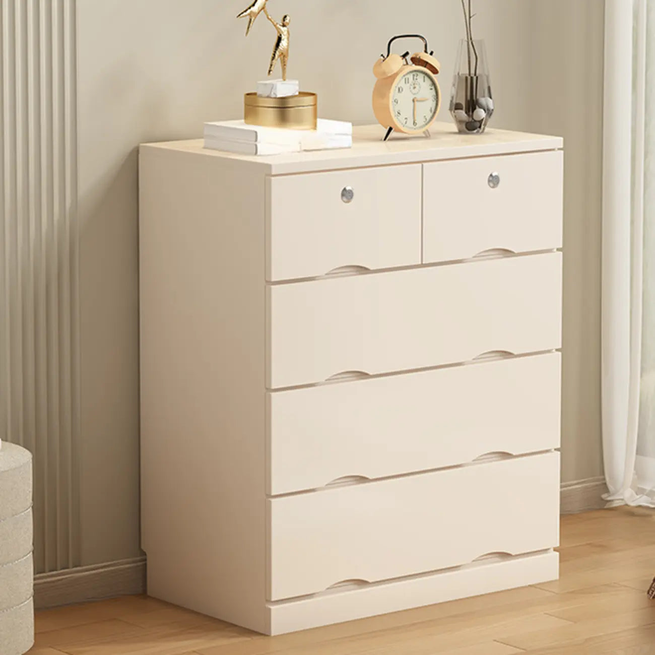 Industrial Solid Wood Combo Dressers with 5-Drawers for Bedroom