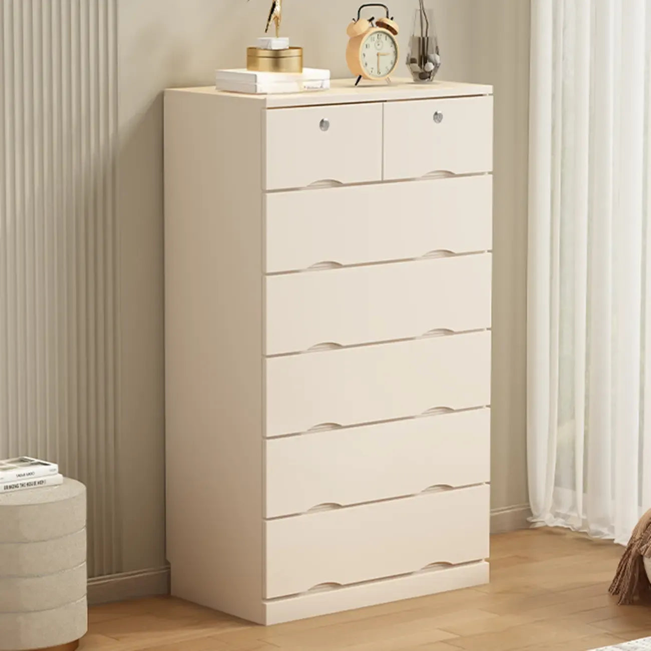 Industrial Solid Wood Combo Dressers with 5-Drawers for Bedroom