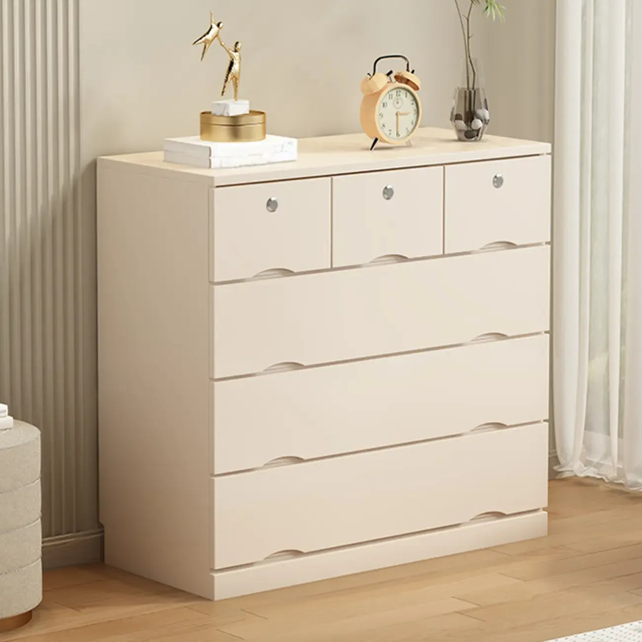 Industrial Solid Wood Combo Dressers with 5-Drawers for Bedroom