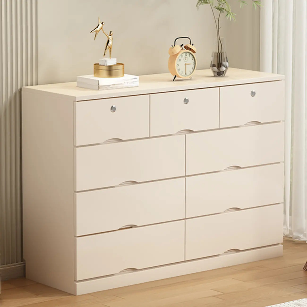 Industrial Solid Wood Combo Dressers with 5-Drawers for Bedroom