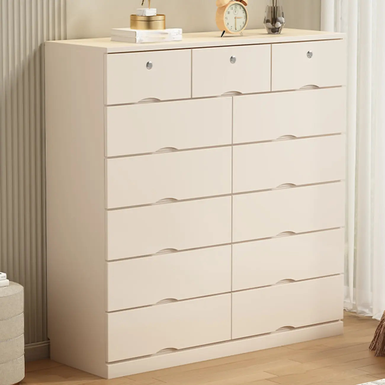 Industrial Solid Wood Combo Dressers with 5-Drawers for Bedroom