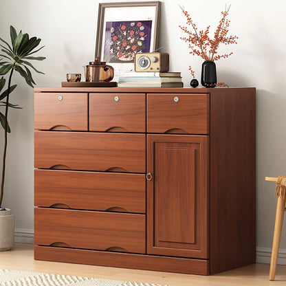 Industrial Solid Wood Combo Dressers with 5-Drawers for Bedroom