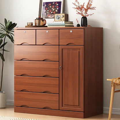 Industrial Solid Wood Combo Dressers with 5-Drawers for Bedroom
