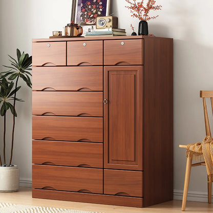 Industrial Solid Wood Combo Dressers with 5-Drawers for Bedroom
