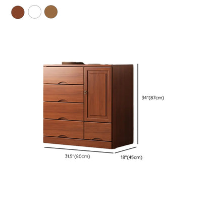 Industrial Solid Wood Combo Dressers with 5-Drawers for Bedroom