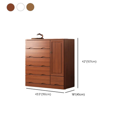 Industrial Solid Wood Combo Dressers with 5-Drawers for Bedroom