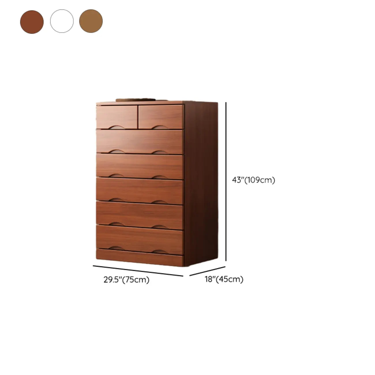 Industrial Solid Wood Combo Dressers with 5-Drawers for Bedroom