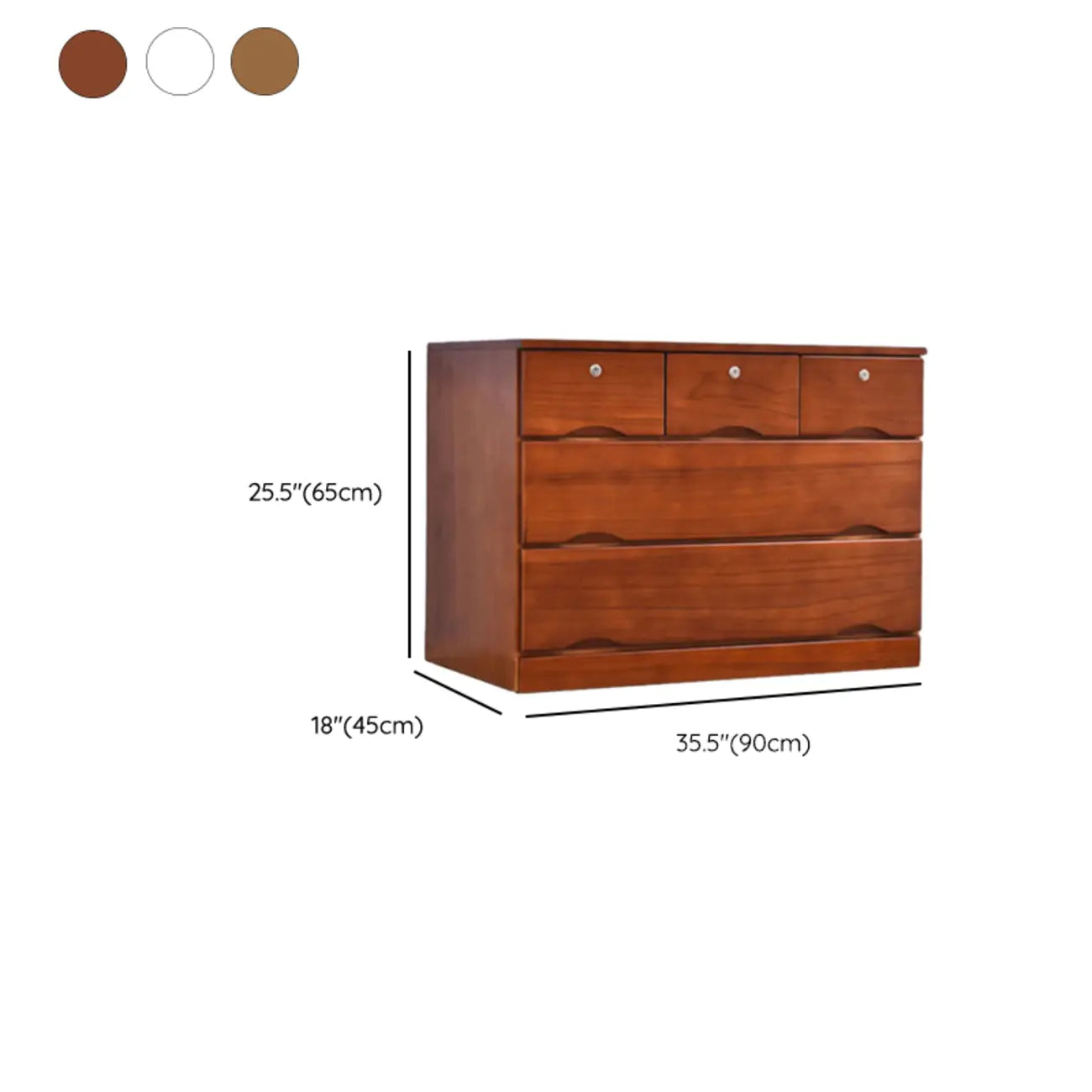 Industrial Solid Wood Combo Dressers with 5-Drawers for Bedroom