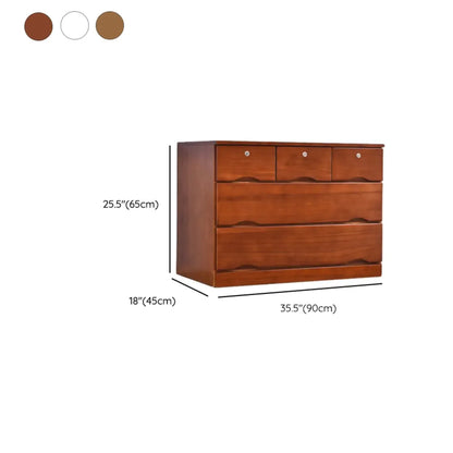 Industrial Solid Wood Combo Dressers with 5-Drawers for Bedroom