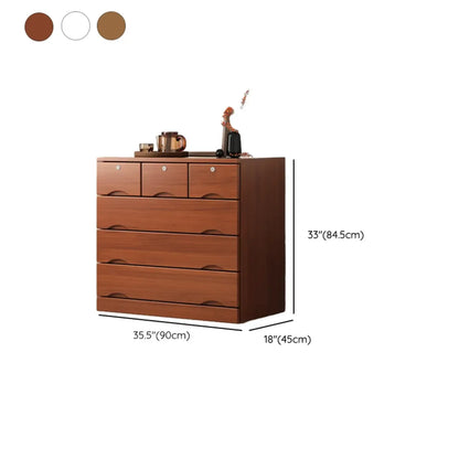 Industrial Solid Wood Combo Dressers with 5-Drawers for Bedroom
