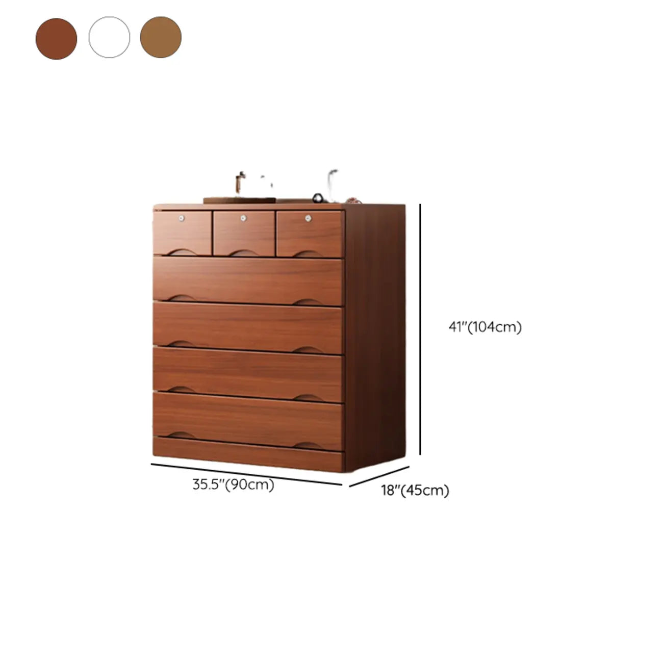 Industrial Solid Wood Combo Dressers with 5-Drawers for Bedroom