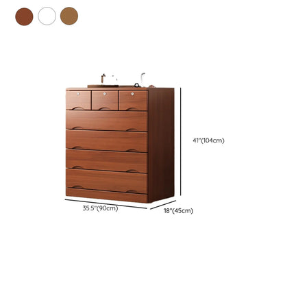 Industrial Solid Wood Combo Dressers with 5-Drawers for Bedroom